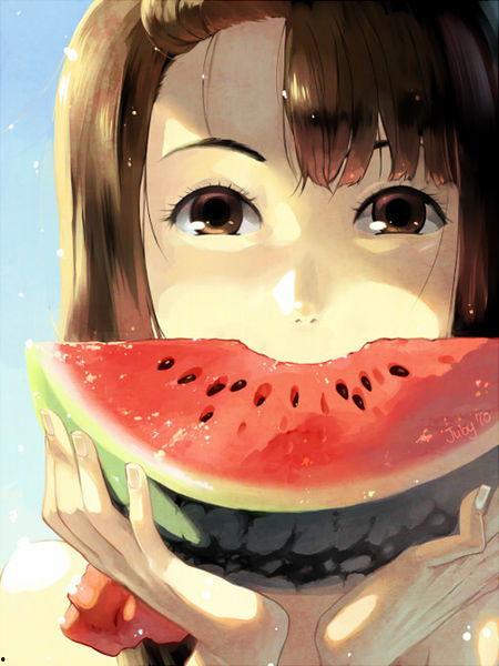 吃瓜动漫少女图片,动漫少女的甜蜜诱惑